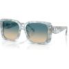 imageCoach Womens Hc8424f Low Bridge Fit Square SunglassesPearlized Blue WatercolorBlue Yellow Gradient