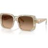 imageCoach Womens Hc8424f Low Bridge Fit Square SunglassesPearlized Brown WatercolorBrown Gradient