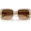imageCoach Womens Hc8424f Low Bridge Fit Square SunglassesPearlized Brown WatercolorBrown Gradient
