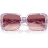imageCoach Womens Hc8424f Low Bridge Fit Square SunglassesPearlized Purple WatercolorPurple Pink Gradient