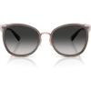 imageCOACH Womens HC7170 Metal C Hardware Square Sunglasses Rose GoldDark GreyGrey Gradient 56 mm