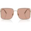 imageCOACH Womens HC7174D Square Sunglasses Shiny Light GoldBlush Solid 59 mm