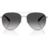 imageCOACH Womens Hc7169 Aviator SunglassesShiny SilverGrey Gradient