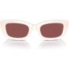 imageCOACH Womens Hc8390u Sculpted C Hardware Universal Fit Rectangular SunglassesMilky CloudWine Solid