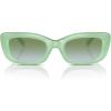 imageCOACH Womens Hc8390u Sculpted C Hardware Universal Fit Rectangular SunglassesMilky MintGreen Blue Gradient