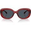 imageCOACH Womens Hc8391u Sculpted C Hardware Universal Fit Oval SunglassesMilky MerlotGrey Solid