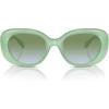 imageCOACH Womens Hc8391u Sculpted C Hardware Universal Fit Oval SunglassesMilky MintGreen Blue Gradient