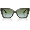 imageCOACH Womens Hc8408f Maxi C Hardware Low Bridge Fit Square SunglassesMilky MossMoss Aqua Gradient