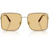imageCOACH Womens Square Metal Frame SunglassesShiny Light GoldYellow Solid