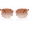 imageCoach Womens Hc8361f Low Bridge Fit Square SunglassesSakura Transparent PinkBrown Pink Gradient