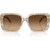 imageCoach Womens Hc8424f Low Bridge Fit Square SunglassesPearlized Brown WatercolorBrown Gradient