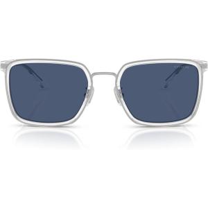 imageCOACH Mens Hc7171 Square SunglassesSilverTransparent ClearBlue Solid