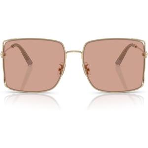 imageCOACH Womens HC7174D Square Sunglasses Shiny Light GoldBlush Solid 59 mm