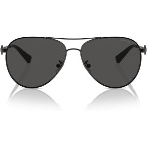 imageCOACH Womens Hc7128 Aviator SunglassesShiny BlackGrey Solid