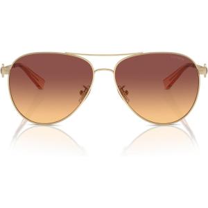 imageCOACH Womens Hc7128 Aviator SunglassesShiny Light GoldMaroon Canary Gradient