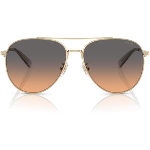 imageCOACH Womens Hc7169 Aviator SunglassesShiny Light GoldSmokey Peach Gradient