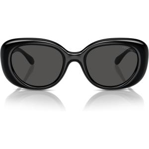 imageCOACH Womens Hc8391u Sculpted C Hardware Universal Fit Oval SunglassesBlackGrey Solid