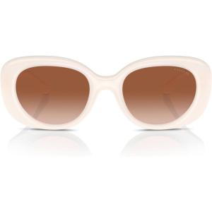 imageCOACH Womens Hc8391u Sculpted C Hardware Universal Fit Oval SunglassesMilky CloudBrown Gradient