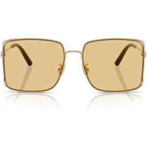 imageCOACH Womens Square Metal Frame SunglassesShiny Light GoldYellow Solid