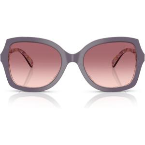 imageCoach Womens HC8410U Rivet Universal Fit Butterfly Sunglasses Milky VioletFloral FieldPurple Pink Gradient 56 mm