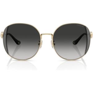 imageCoach Womens Hc7176b Round SunglassesShiny Light GoldSmokeGrey Gradient