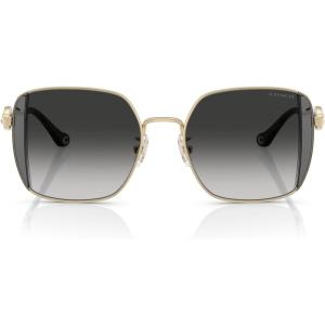 imageCoach Womens Hc7177b Square SunglassesShiny Light GoldSmokeGrey Gradient