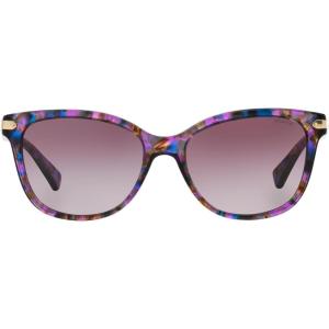 imageCoach Womens Hc8132 Cat Eye SunglassesPurple Confetti TortoisePurple Gradient