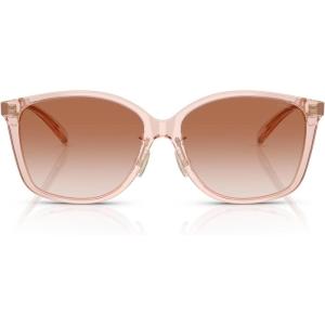 imageCoach Womens Hc8361f Low Bridge Fit Square SunglassesSakura Transparent PinkBrown Pink Gradient