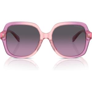 imageCoach Womens Hc8395f Low Bridge Fit Square SunglassesAmethystPink GradientPurple Gradient