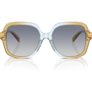 imageCoach Womens Hc8395f Low Bridge Fit Square SunglassesCiderBaby BlueBlue Gradient