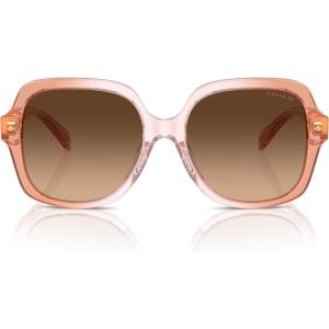 imageCoach Womens Hc8395f Low Bridge Fit Square SunglassesSaddleDusty Rose GradientBrown Gradient