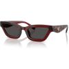 imageCoach Womens Hc8420u Universal Fit Rectangular SunglassesTransparent Deep RedGrey Solid