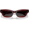 imageCoach Womens Hc8420u Universal Fit Rectangular SunglassesTransparent Deep RedGrey Solid