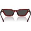 imageCoach Womens Hc8420u Universal Fit Rectangular SunglassesTransparent Deep RedGrey Solid