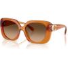 imageCoach Womens Hc8422u Universal Fit Square SunglassesMilky AmberBrown Gradient