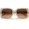 imageCoach Womens Hc8424u Universal Fit Square SunglassesPearlized Brown WatercolorBrown Gradient