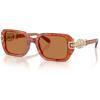 imageCoach Womens Hc8425u Universal Fit Rectangular SunglassesCaramel TortoiseAmber Solid