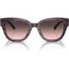 imageCoach Womens Hc8379u Universal Fit Butterfly SunglassesRuby Pearl Signature CGrey Rose Gradient