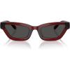 imageCoach Womens Hc8420u Universal Fit Rectangular SunglassesTransparent Deep RedGrey Solid