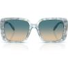 imageCoach Womens Hc8424u Universal Fit Square SunglassesPearlized Blue WatercolorBlue Yellow Gradient