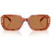 imageCoach Womens Hc8425u Universal Fit Rectangular SunglassesCaramel TortoiseAmber Solid