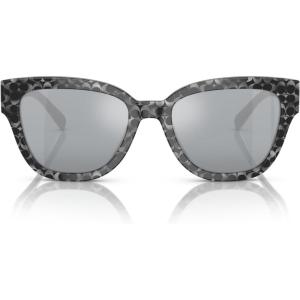 imageCoach Womens Hc8379u Universal Fit Butterfly SunglassesGrey Pearl Signature CLight Silver Mirrored