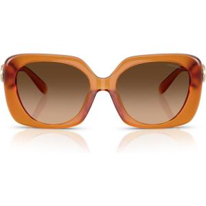 imageCoach Womens Hc8422u Universal Fit Square SunglassesMilky AmberBrown Gradient