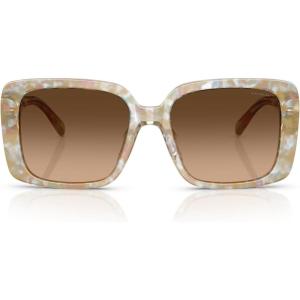 imageCoach Womens Hc8424u Universal Fit Square SunglassesPearlized Brown WatercolorBrown Gradient