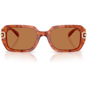 imageCoach Womens Hc8425u Universal Fit Rectangular SunglassesCaramel TortoiseAmber Solid