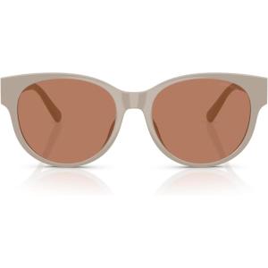 imageCoach Womens Hc8430d Round SunglassesKhaki SolidBrown Solid
