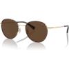 imageCoach Mens Hc7163 Round SunglassesLight GoldDark TortoiseBrown Solid