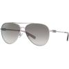 imageCoach Womens Hc7140 Aviator SunglassesShiny SilverGrey Gradient