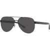 imageCoach Womens Hc7143 Aviator SunglassesSatin BlackDark Grey Solid