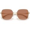 imageCoach Womens Hc7180d Square SunglassesShiny Light GoldMilkyBrown Solid